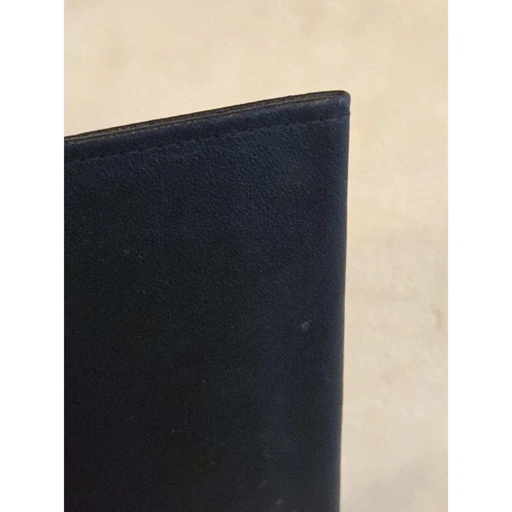 Harley Davidson Leather Flat Wallet Black Card Checkbook Holder Gift Passport